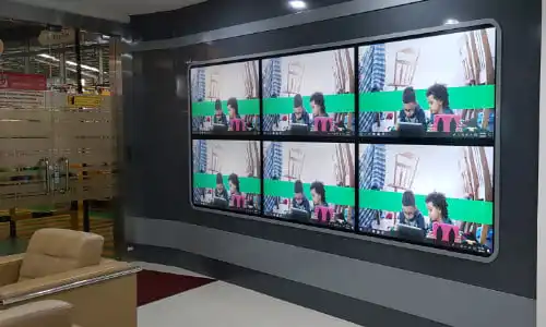 Pemasangan video wall display Schneider Cikarang
